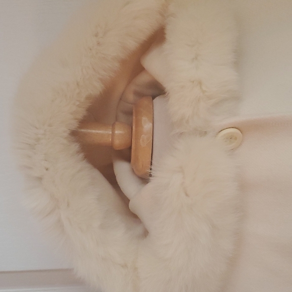 Vanilla Cream Lambswool & Fox Fur Coat - Picture 2 of 8